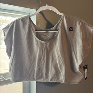 DownEast Gray Scoop Neck Crop Top